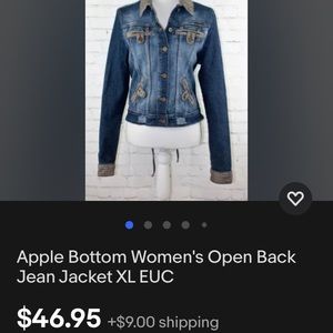 Apple bottom Jean jacket brand new